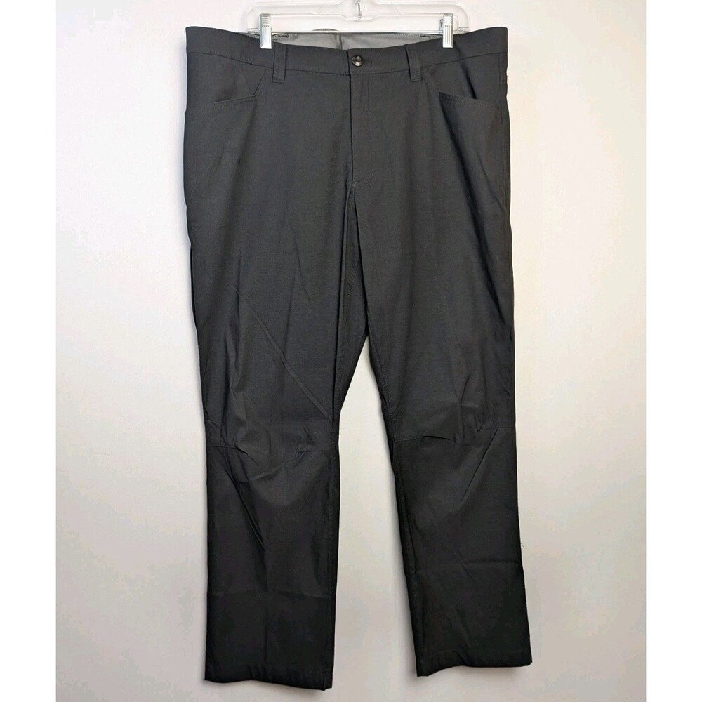 Eddie Bauer Tech Pants Mens 40x30 Black Solid Straight Performance Golf Chino